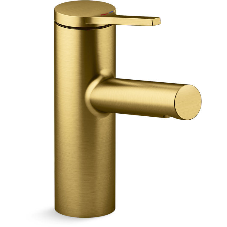 Vibrant Brushed Moderne Brass Single-Handle Bathroom Faucet