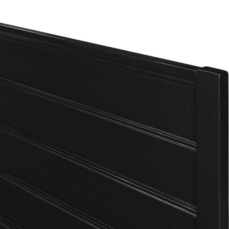 Black Pine Queen Platform Bed with Paneled Headboard