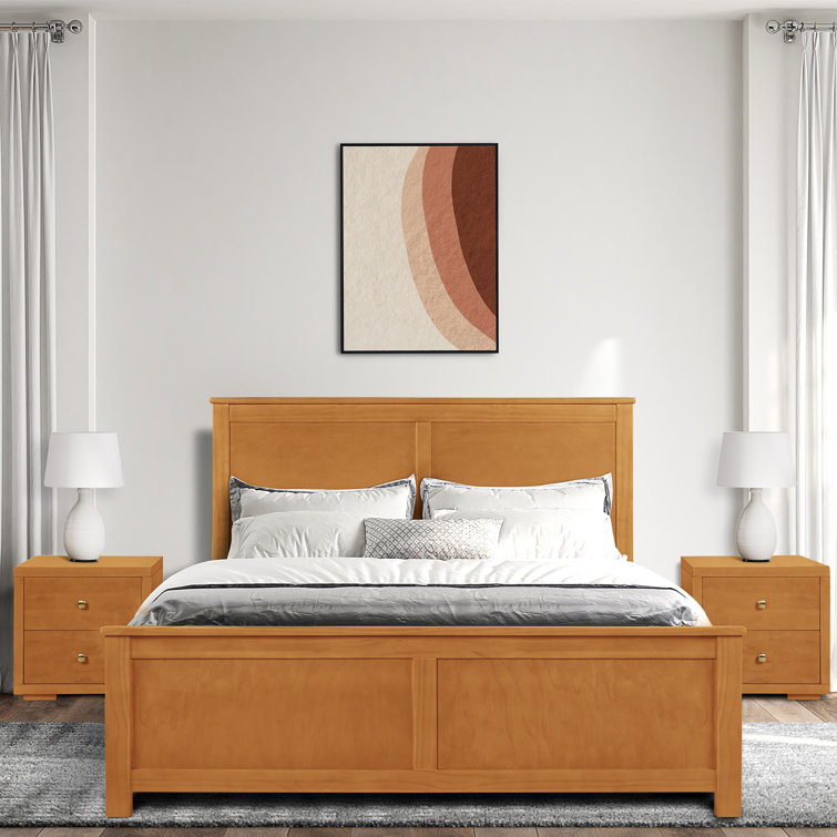 Winston Oak Queen Platform Bed with Paneled Headboard