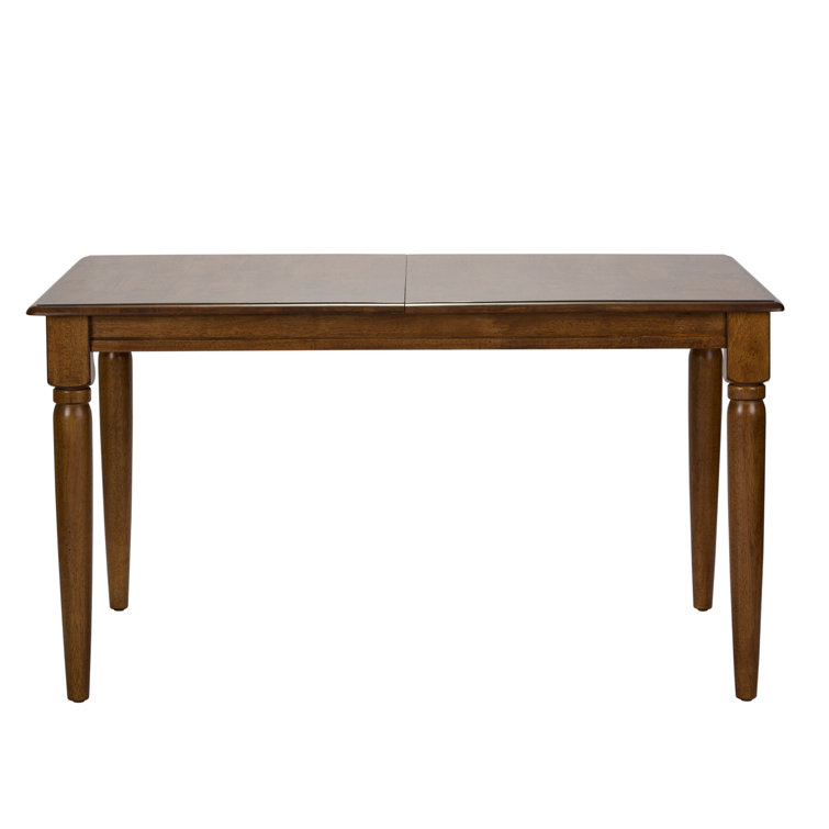 Tobacco Brown Wood Extendable Dining Table with Butterfly Leaf