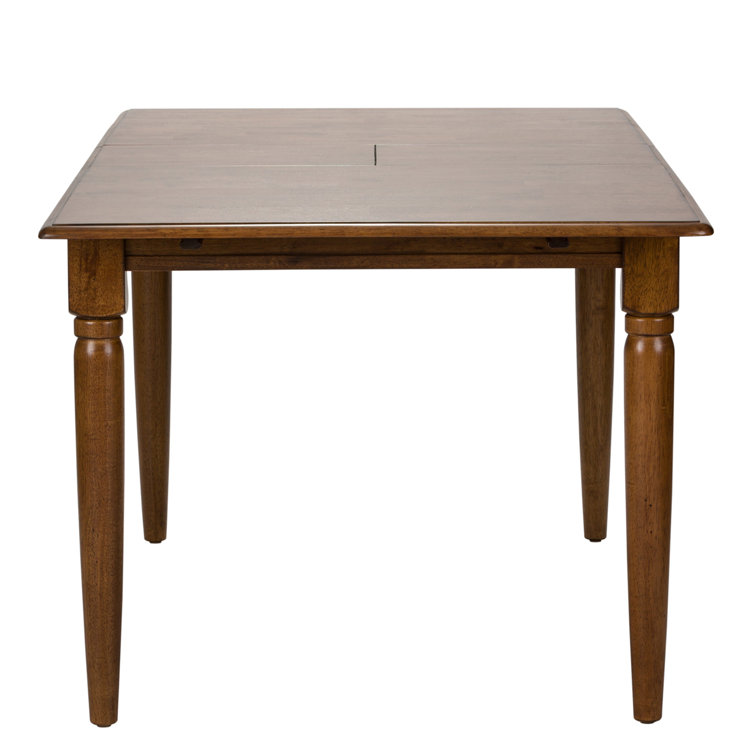 Tobacco Brown Wood Extendable Dining Table with Butterfly Leaf