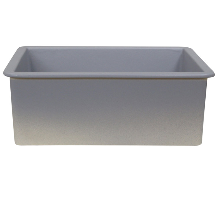 Matte Gray Fireclay Single Bowl Dual Mount Kitchen Sink