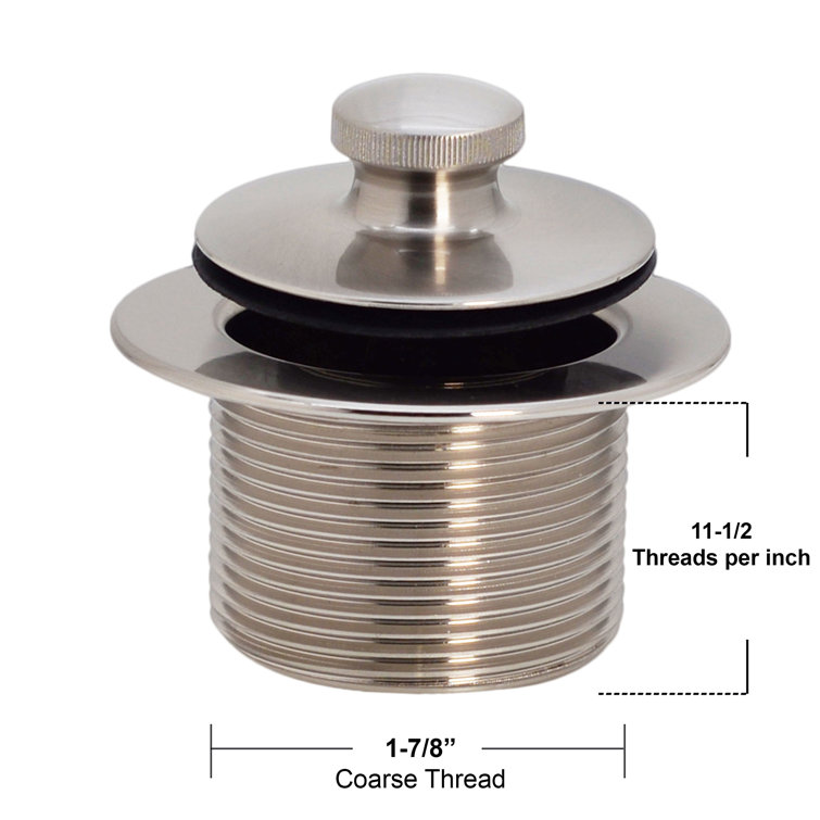 Polished Chrome Round Twist & Close Bathtub Drain Plug
