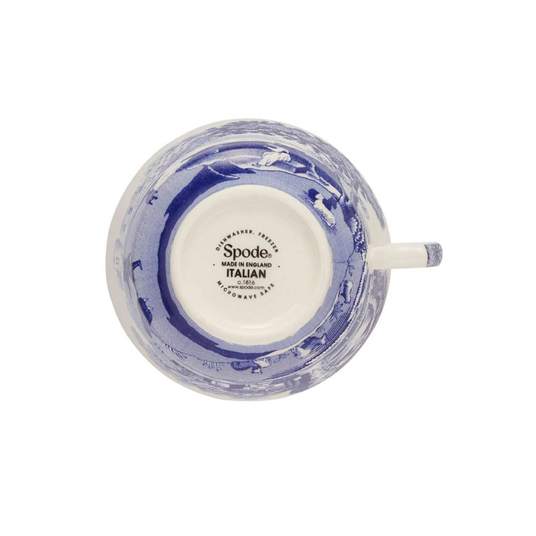 Blue and White Italian Earthenware Teacup and Saucer Set