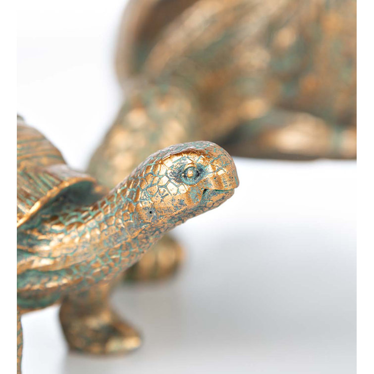 Weather-Resistant Resin Tortoise Family Garden Statues