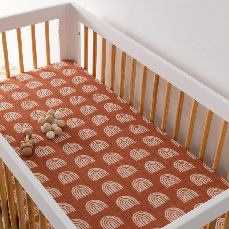 Terracotta Rainbow Organic Cotton Toddler Crib Sheet