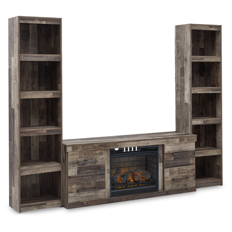 Derekson Gray 3-Piece Entertainment Center with Electric Fireplace