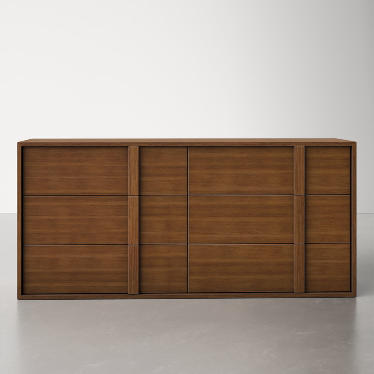 Walnut Double Dresser with Soft Close Drawers