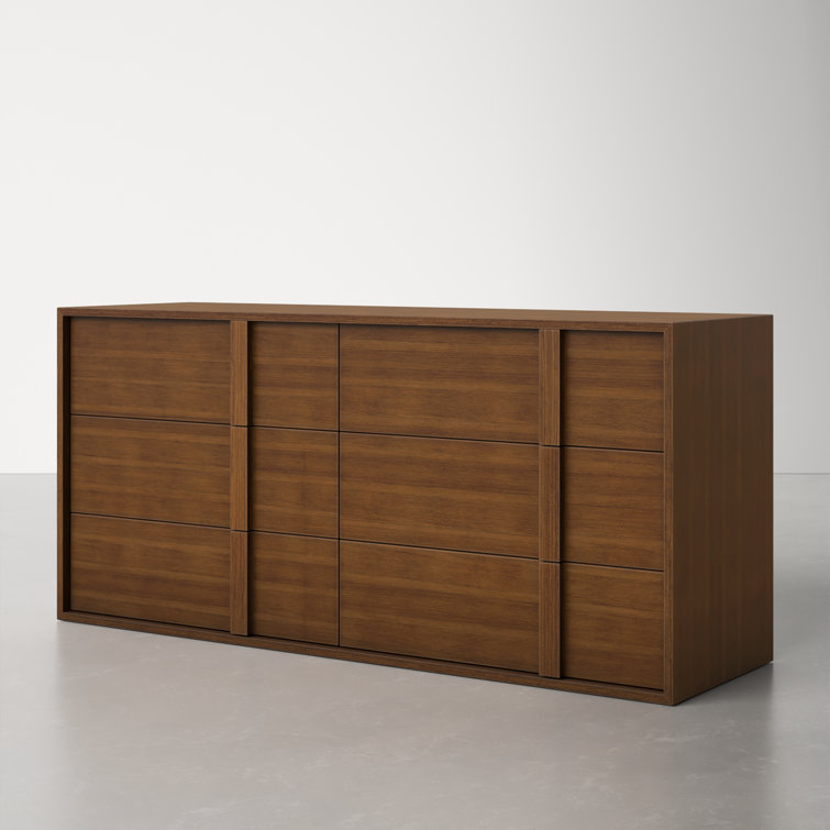 Walnut Double Dresser with Soft Close Drawers
