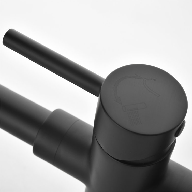Matte Black Stainless Steel Freestanding Tub Filler with Hand Shower