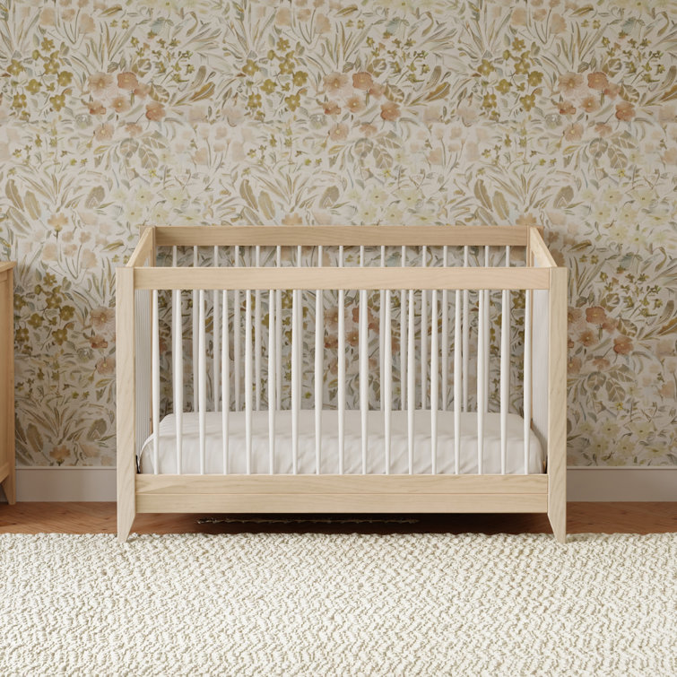 Washed Natural and White Pine 4-in-1 Convertible Crib