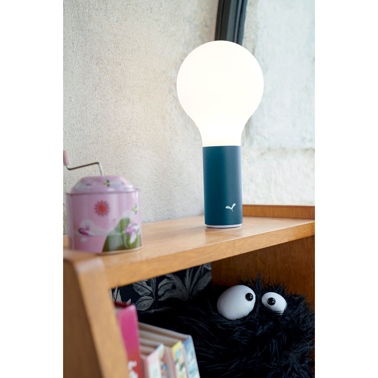 Acapulco Blue Adjustable Cordless LED Lamp with Glass Shade