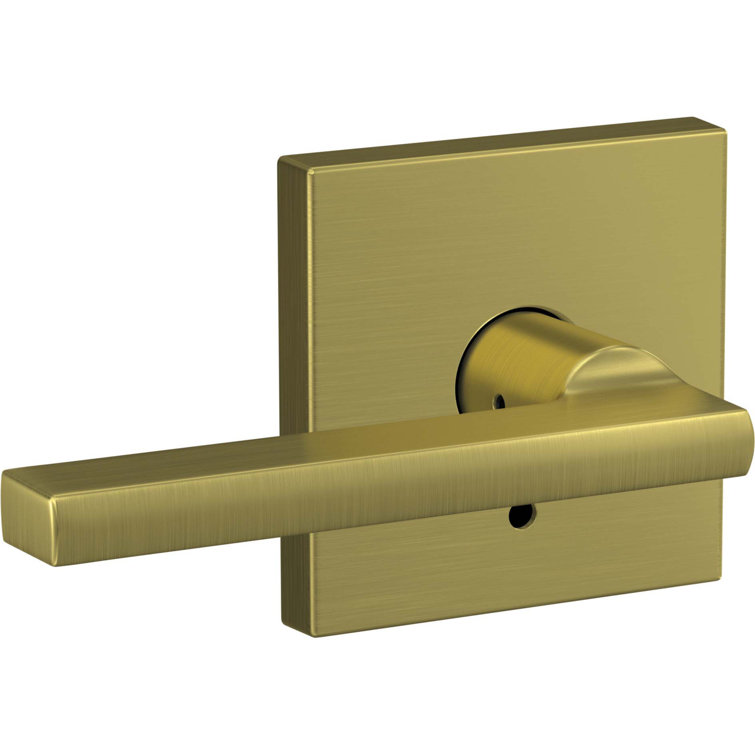 Satin Brass Universal Interior Door Lever with Collins Trim