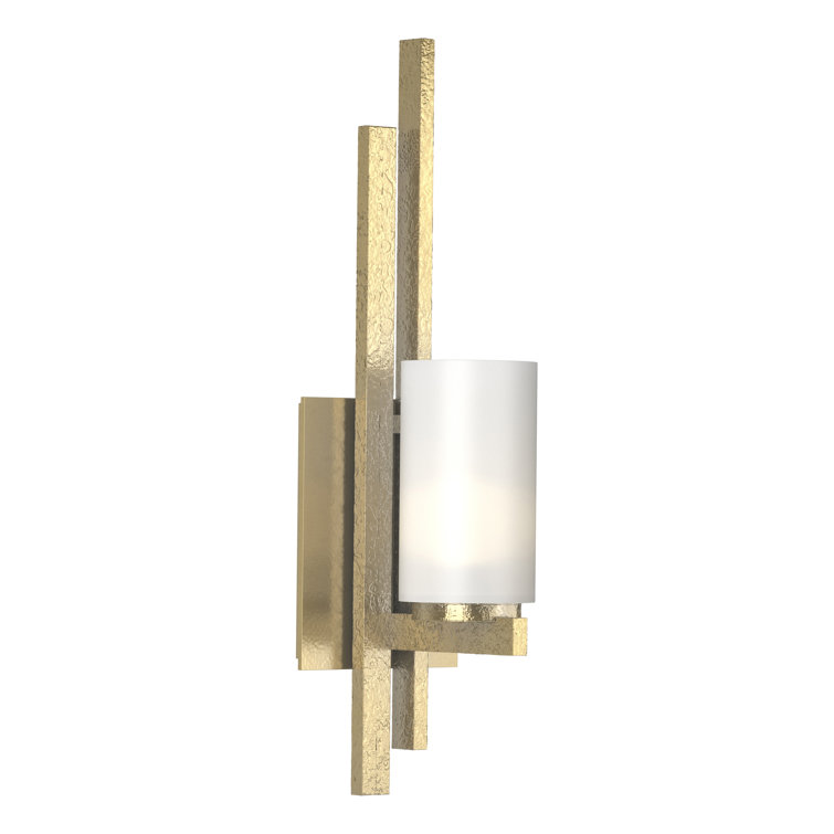Ondrian Dark Smoke Steel Wall Sconce with Frosted Glass Shade