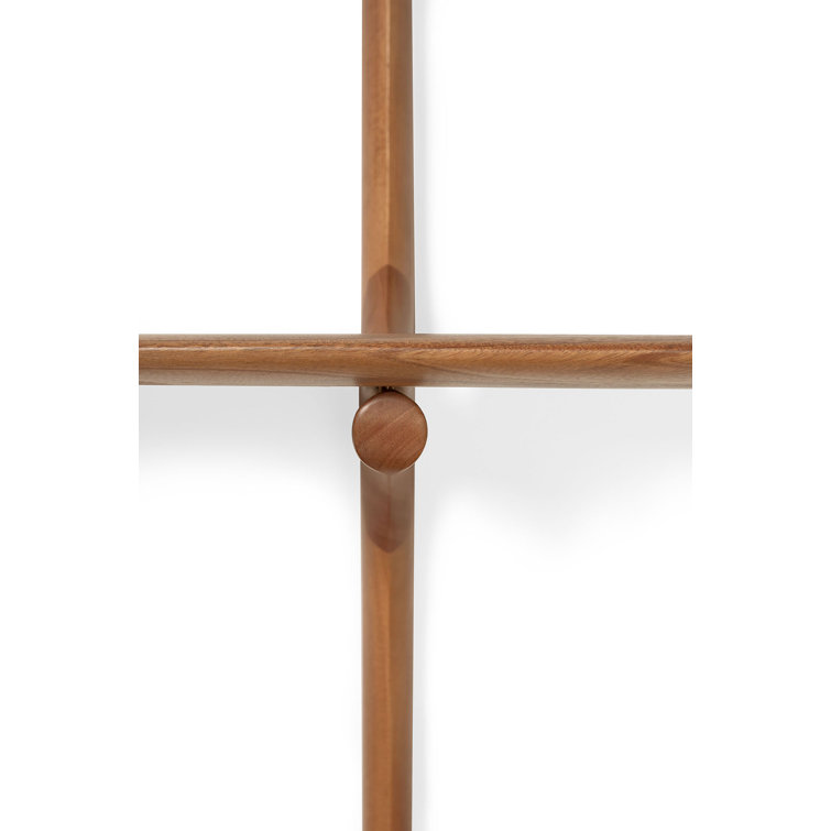 Alain Van Havre Solid Mahogany 3-Tiered Varnished Brown Wall Shelf