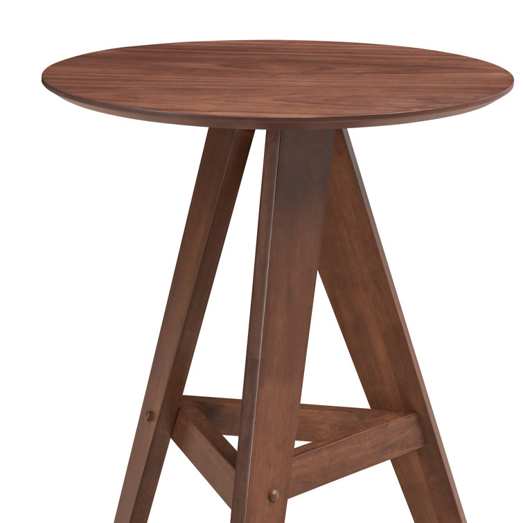 Rosheka Dark Brown Solid Wood Backless Counter Stool Set