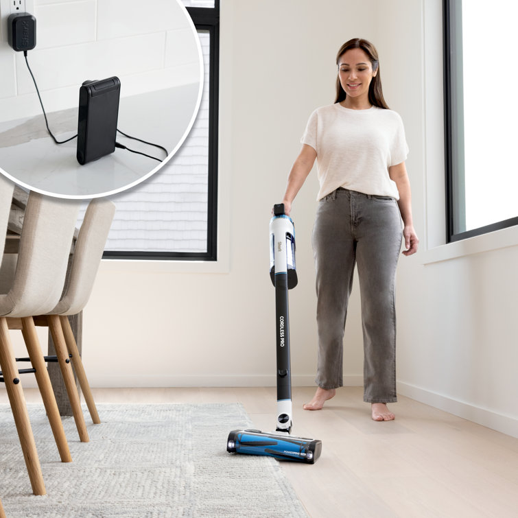 Light Blue Cordless Stick Vacuum with HEPA Filter