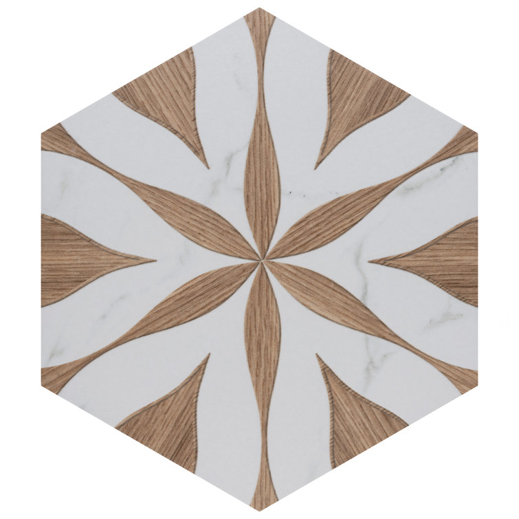 Llama Brown Matte Hexagonal Porcelain Tile