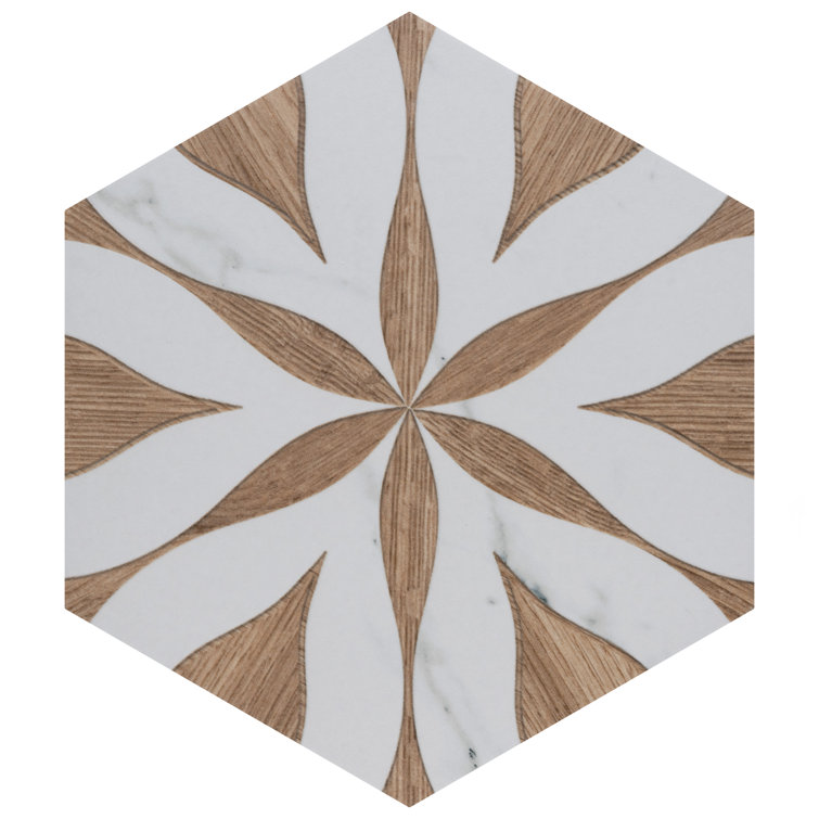Llama Brown Matte Hexagonal Porcelain Tile