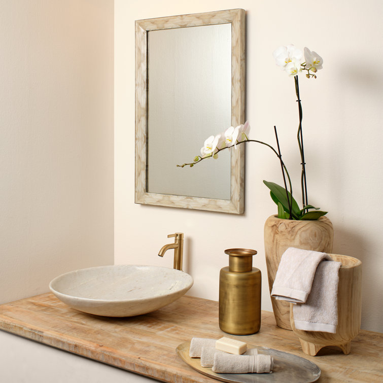 Lacquered Rectangular Wood Frame Wall Mirror