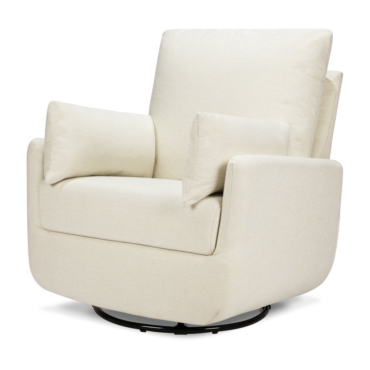 Vanilla Upholstered U-Shaped Swivel Glider Chair