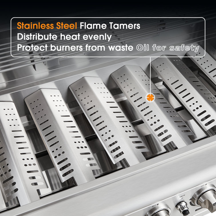Kalamera 6-Burner Stainless Steel Built-In Gas Grill