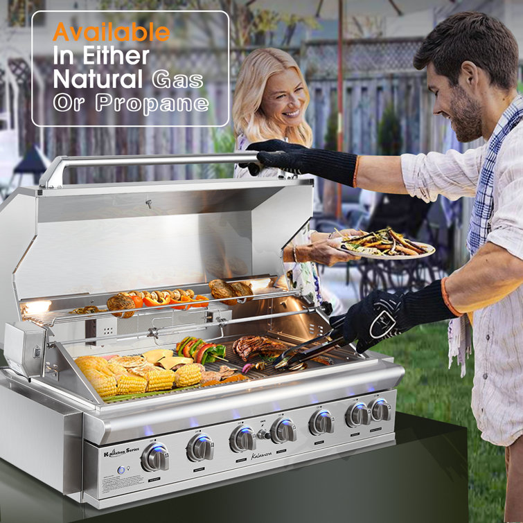 Kalamera 6-Burner Stainless Steel Built-In Gas Grill