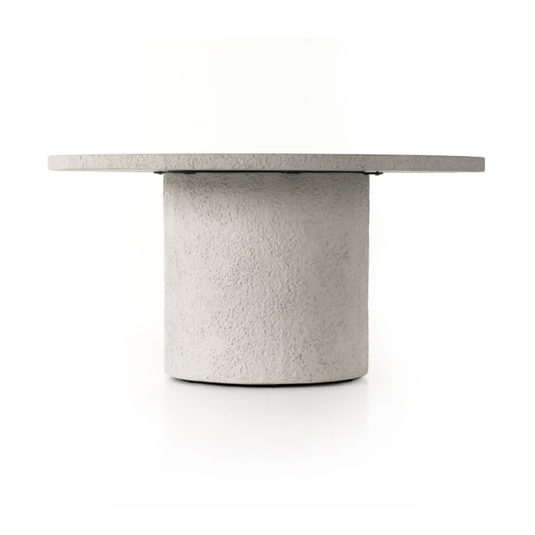 Charlize 60" White Contemporary Round Concrete Dining Table
