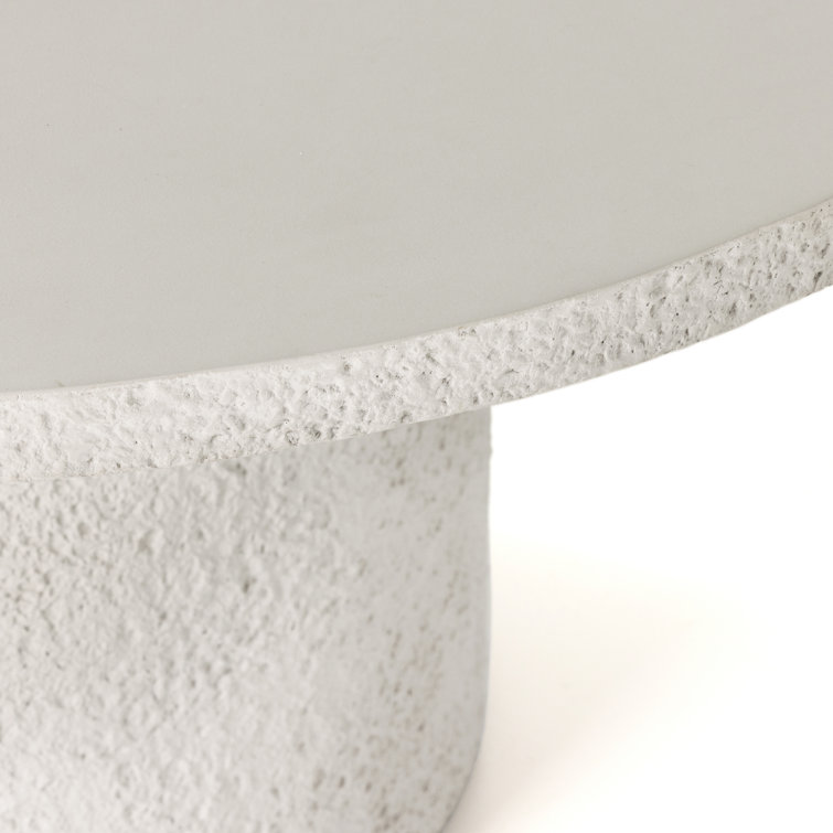 Charlize 60" White Contemporary Round Concrete Dining Table