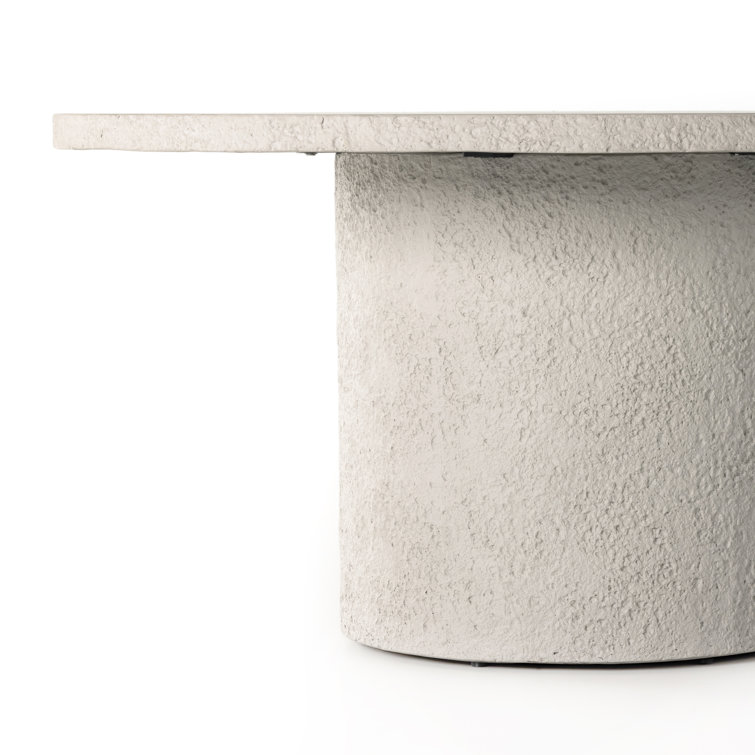 Charlize 60" White Contemporary Round Concrete Dining Table