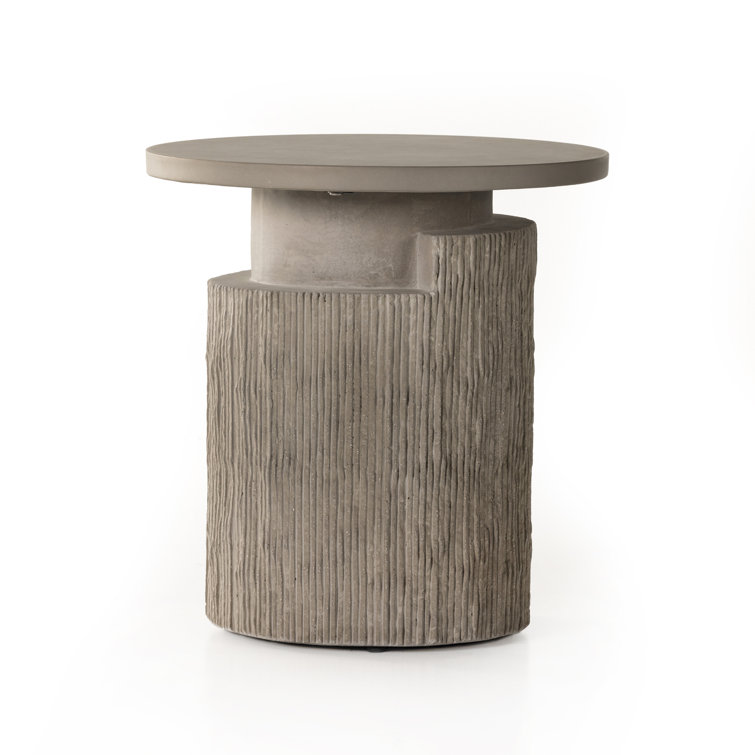 Huron 20" Transitional Outdoor Round Concrete End Table
