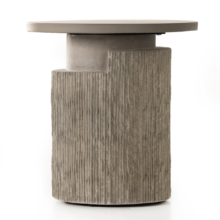 Huron 20" Transitional Outdoor Round Concrete End Table