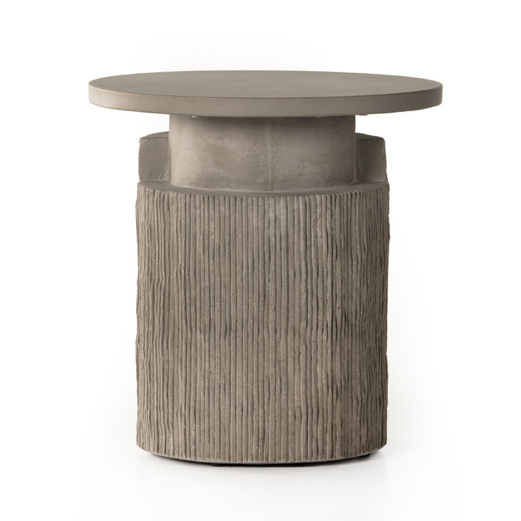 Huron 20" Transitional Outdoor Round Concrete End Table