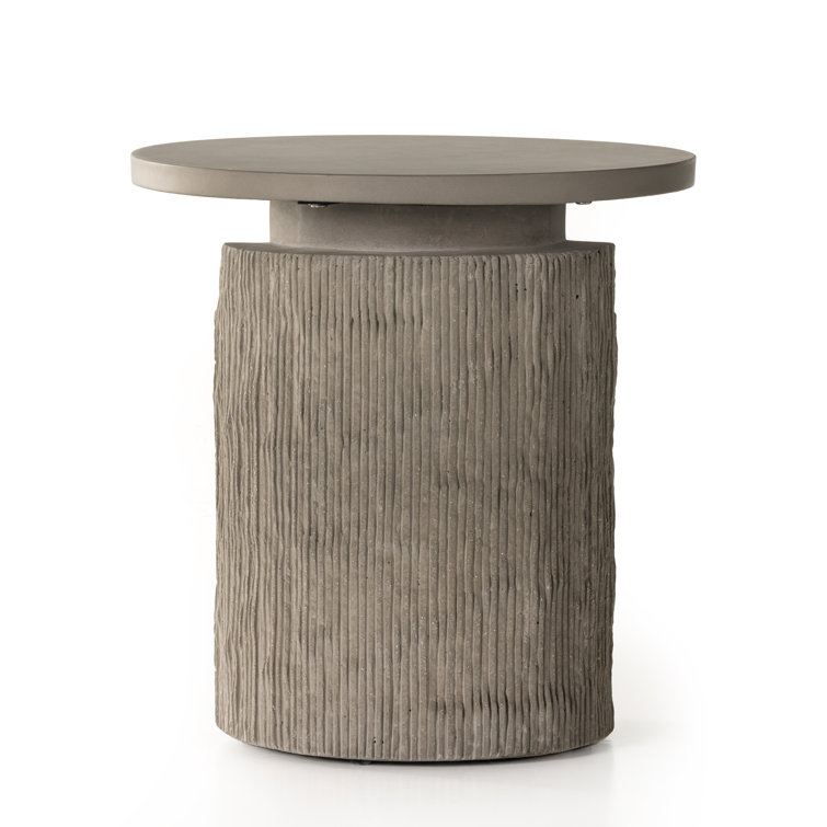 Huron 20" Transitional Outdoor Round Concrete End Table