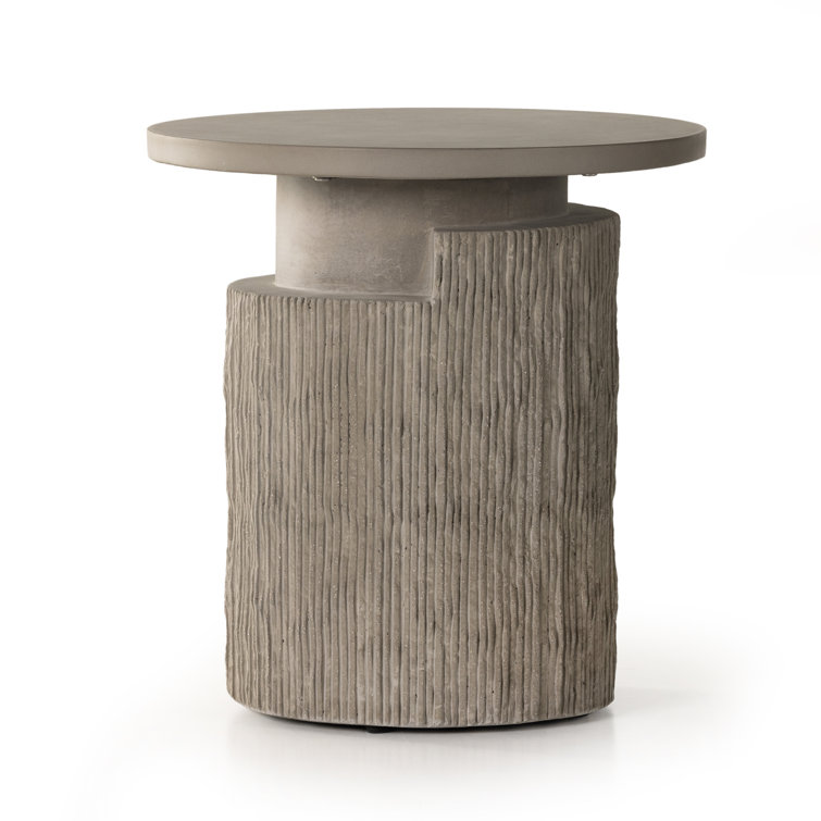 Huron 20" Transitional Outdoor Round Concrete End Table