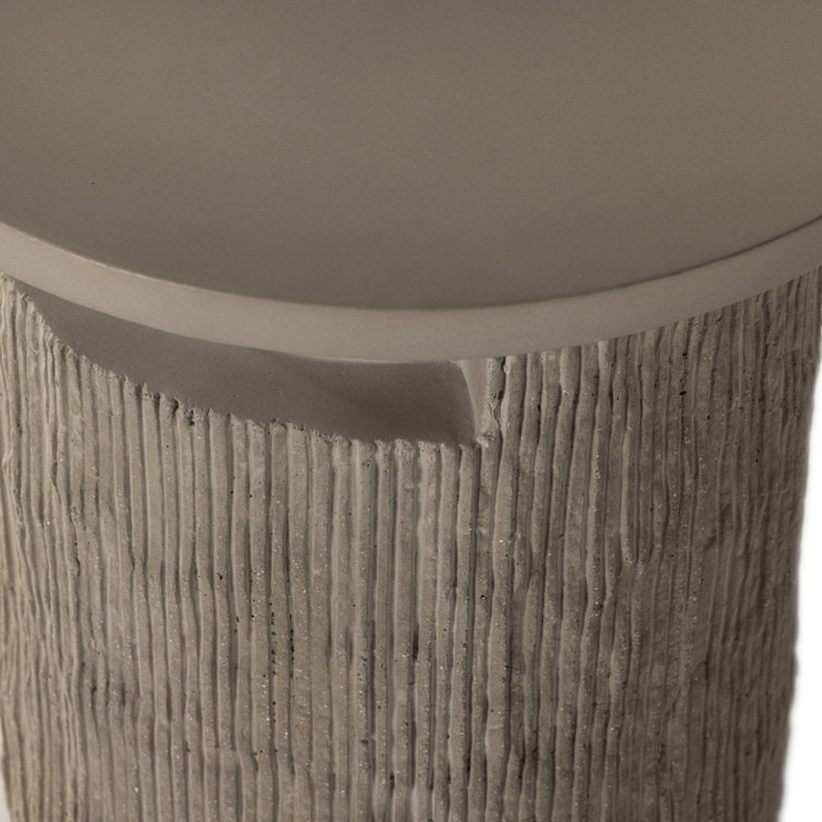 Huron 20" Transitional Outdoor Round Concrete End Table