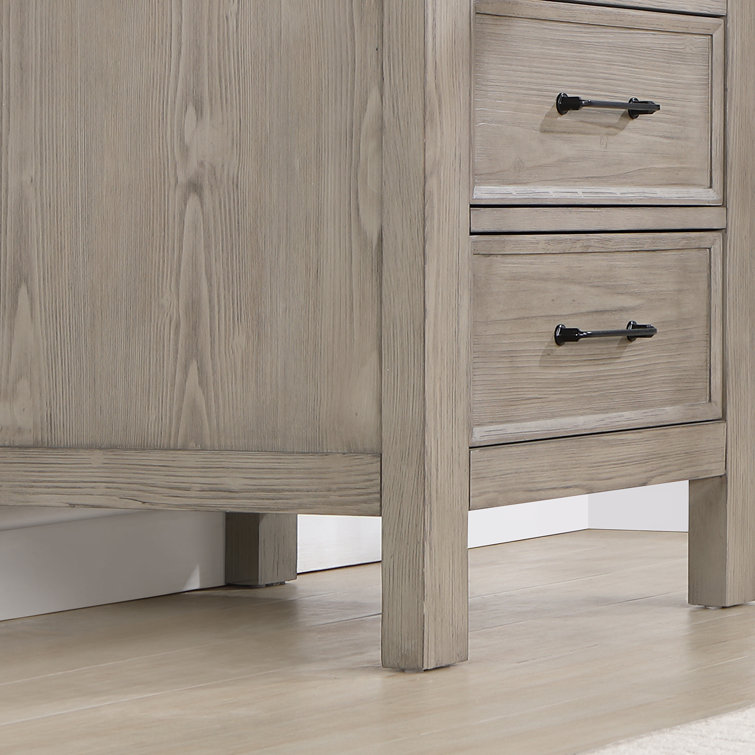 Leon 24" Fir Wood Brown Bathroom Vanity with White Composite Top