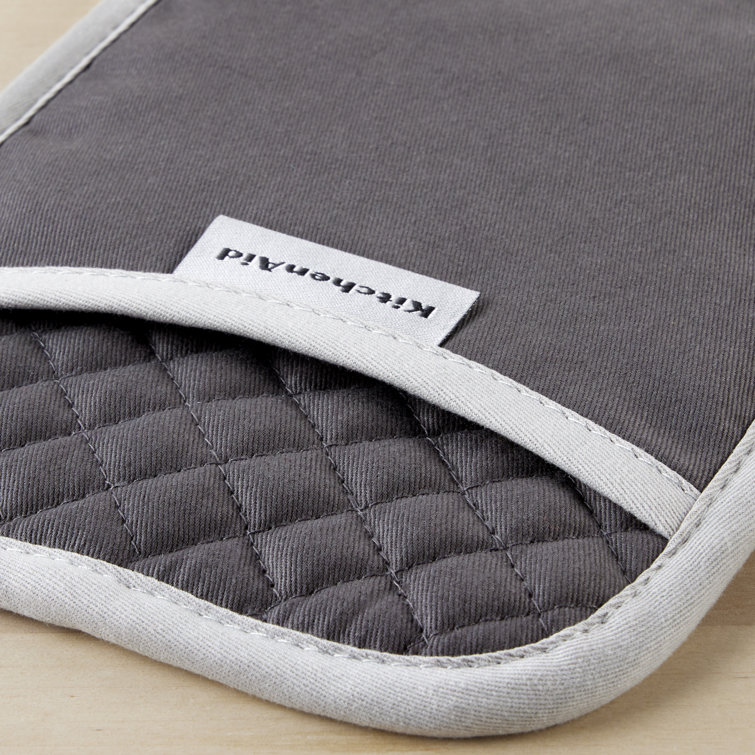 Charcoal Gray Silicone Cotton Pot Holder Set, 2-Piece