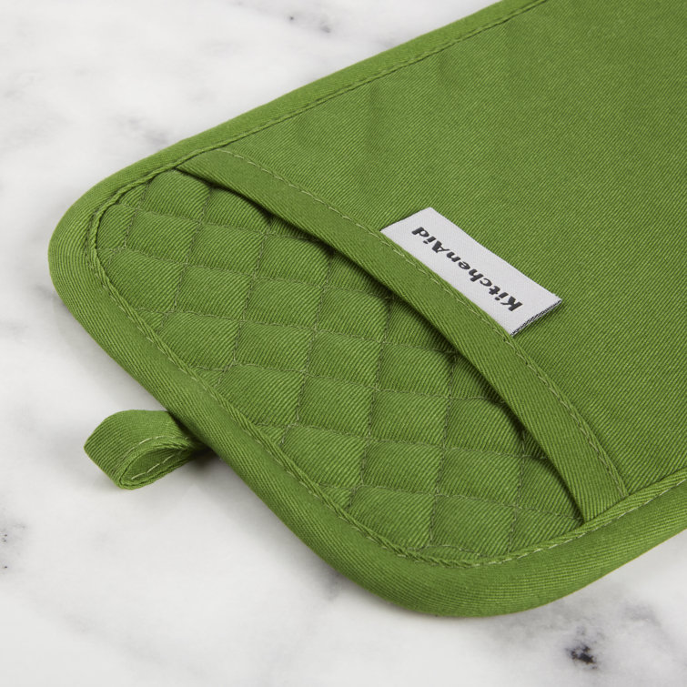 Matcha Green Silicone and Cotton Pot Holder Set, 2-Pack