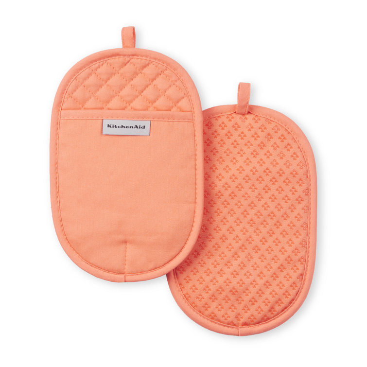Dried Rose Silicone and Cotton Oval Pot Holder Set