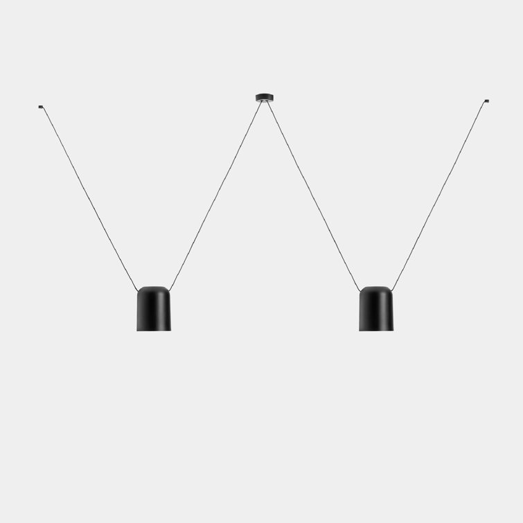 Black Aluminum Dual Cylinder Kitchen Island Pendant Light
