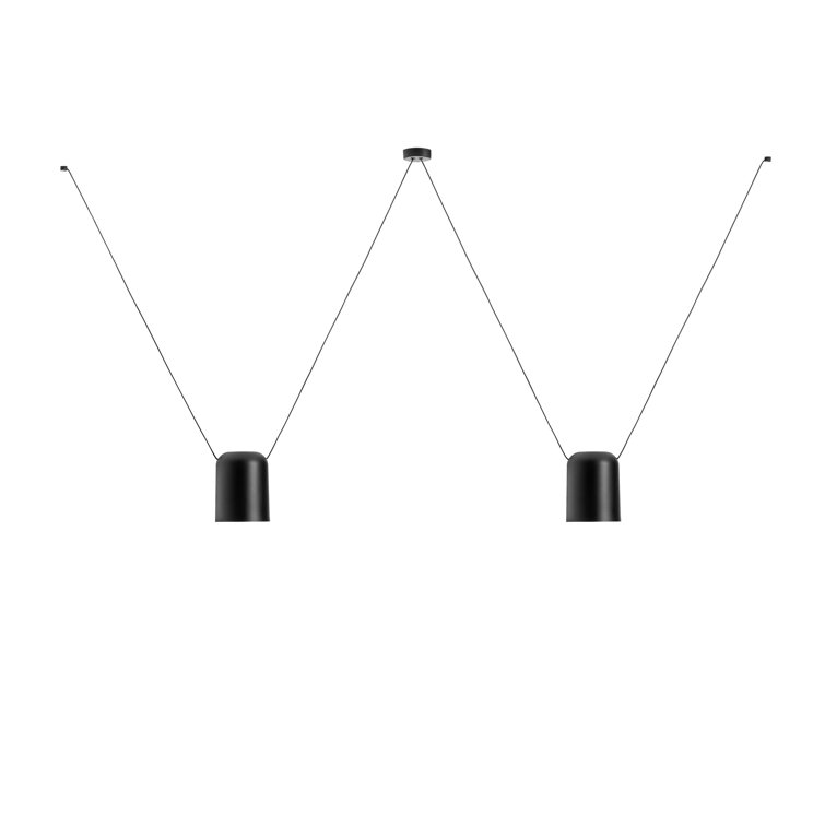 Black Aluminum Dual Cylinder Kitchen Island Pendant Light