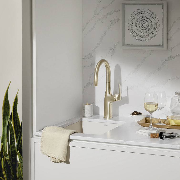 Soft White Granite Composite Undermount Bar Sink