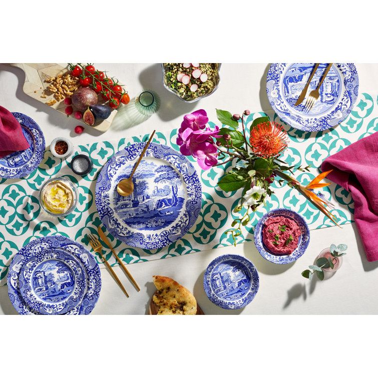 Blue and White Porcelain 12-Piece Dinnerware Set
