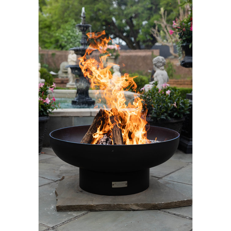 Harrogate Round Black Steel Wood Burning Fire Pit