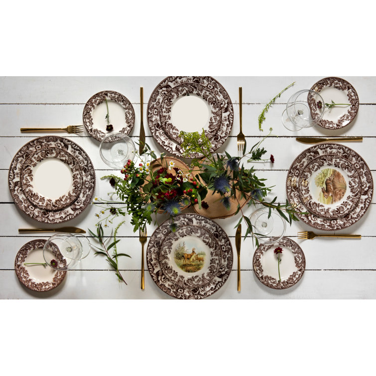 Delamere 6.5 Inch Brown Porcelain Bread and Butter Plates Set