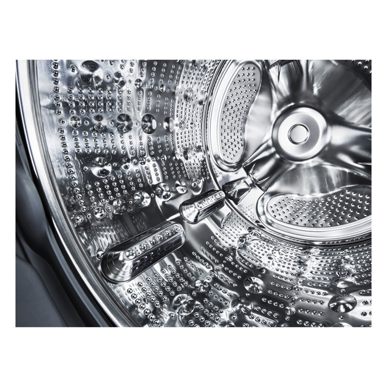 Black Steel 27" Smart Gas Washer and Dryer Set with LED Display