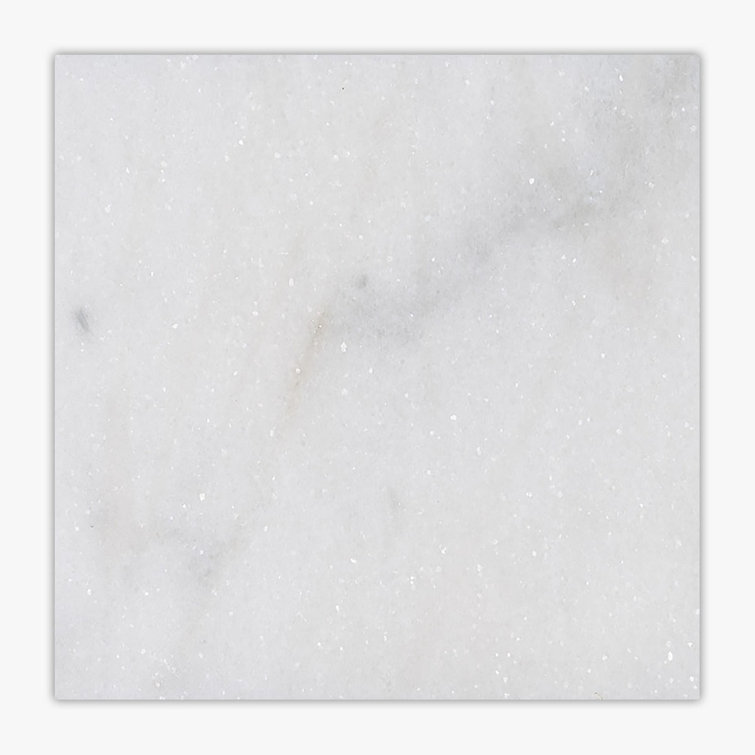 12" x 12" White Polished Marble Look Wall & Floor Tile