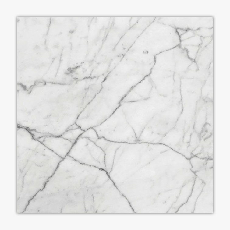 24" x 24" Polished White Marble Wall and Floor Tile