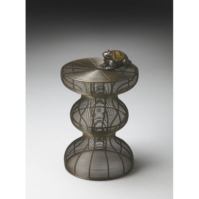 Sinuous Bronze Round Metal Accent Table